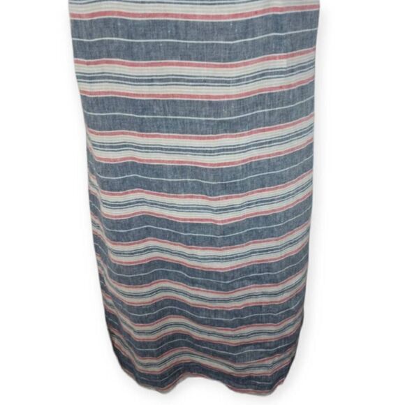 ST. TROPEZ WEST BLUE, RED, & WHITE LINEN DRESS SZ.0 EUC. - Picture 3 of 7